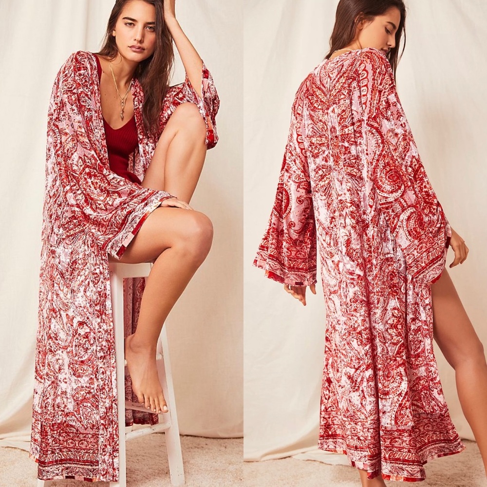 NWT Free People Enchanted Robe Maxi Velvet Small - Picture 1 of 8